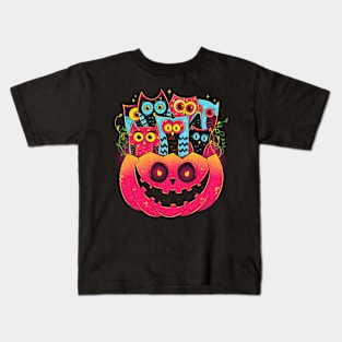 A Bowl Full of Owls Kids T-Shirt